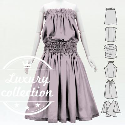 Hula Solid Blouse & Pa'u Set-Up / Luxury Collection / Light Gray / J3178lgy