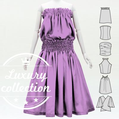 Hula Solid Blouse & Pa'u Set-Up / Luxury Collection / Lilac / J3178li