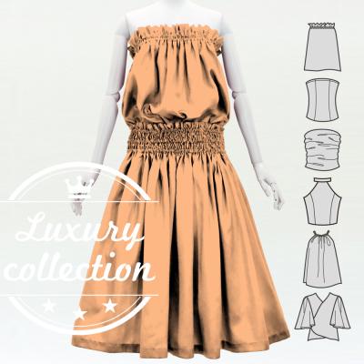 Hula Solid Blouse & Pa'u Set-Up / Luxury Collection / Light Peach / J3178lpe