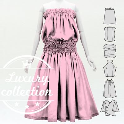 Hula Solid Blouse & Pa'u Set-Up / Luxury Collection / Light Pink / J3178lpi