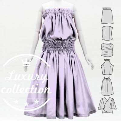 Hula Solid Blouse & Pa'u Set-Up / Luxury Collection / Lavender / J3178lv