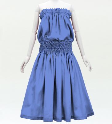 Hula Solid Blouse & Pa'u Set-Up / Luxury Collection / Marine Blue / J3178mbl