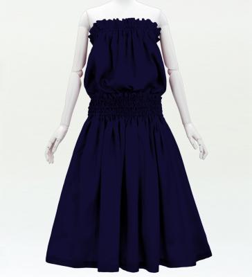 Hula Solid Blouse & Pa'u Set-Up / Luxury Collection / Navy / J3178nv