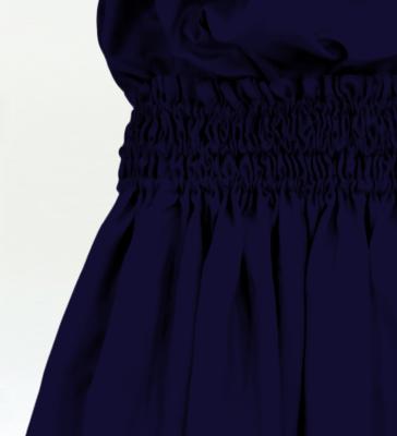 Hula Solid Blouse & Pa'u Set-Up / Luxury Collection / Navy / J3178nv