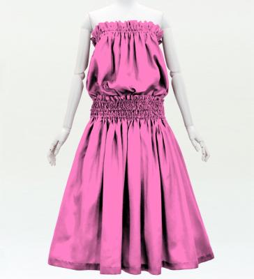 Hula Solid Blouse & Pa'u Set-Up / Luxury Collection / Pink / J3178pi