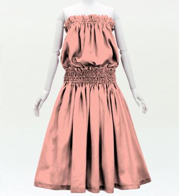 Hula Solid Blouse & Pa'u Set-Up / Luxury Collection / Pink Beige / J3178pibe