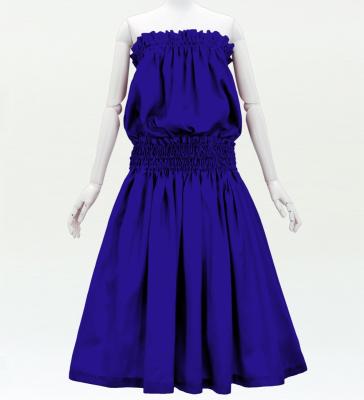 Hula Solid Blouse & Pa'u Set-Up / Luxury Collection / Royal Blue / J3178rbl
