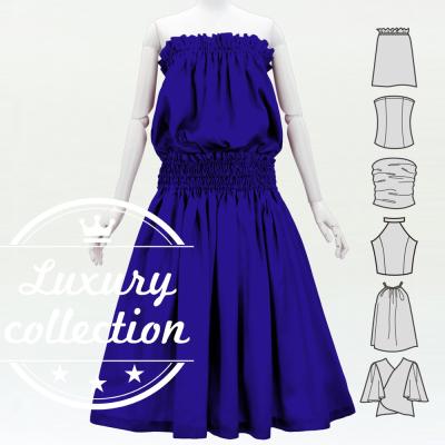 Hula Solid Blouse & Pa'u Set-Up / Luxury Collection / Royal Blue / J3178rbl