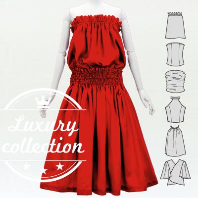 Hula Solid Blouse & Pa'u Set-Up / Luxury Collection / Red / J3178rd