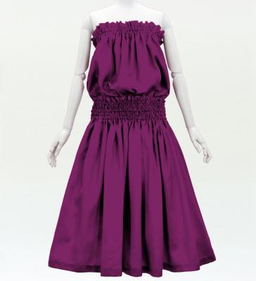 Hula Solid Blouse & Pa'u Set-Up / Luxury Collection / Red Purple / J3178rdpu