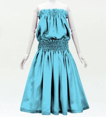Hula Solid Blouse & Pa'u Set-Up / Luxury Collection / Sky Blue / J3178sbl