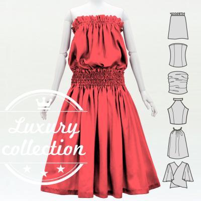 Hula Solid Blouse & Pa'u Set-Up / Luxury Collection / Salmon Pink / J3178spi