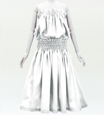 Hula Solid Blouse & Pa'u Set-Up / Luxury Collection / White / J3178wh