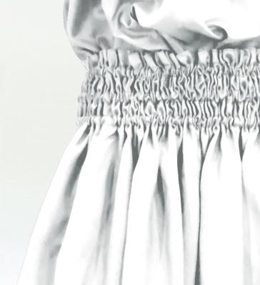 Hula Solid Blouse & Pa'u Set-Up / Luxury Collection / White / J3178wh