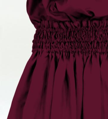 Hula Solid Blouse & Pa'u Set-Up / Luxury Collection / Wine / J3178wi