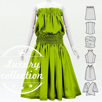 Hula Solid Blouse & Pa'u Set-Up / Luxury Collection / Yellow Green / J3178yegr