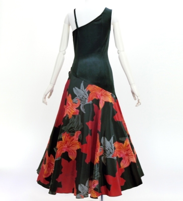 Hula One Shoulder Dress with Lily/ Luxury Collection / Black / J3182bk