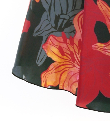 Hula One Shoulder Dress with Lily/ Luxury Collection / Black / J3182bk