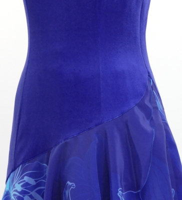 Hula One Shoulder Dress with Lily/ Luxury Collection / Blue / J3182bl
