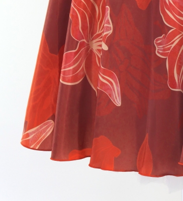 Hula One Shoulder Dress with Lily/ Luxury Collection / Red / J3182rd