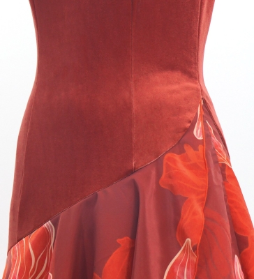 Hula One Shoulder Dress with Lily/ Luxury Collection / Red / J3182rd