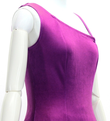 Hula One Shoulder Dress with Lily/ Luxury Collection / Red Purple / J3182rdpu
