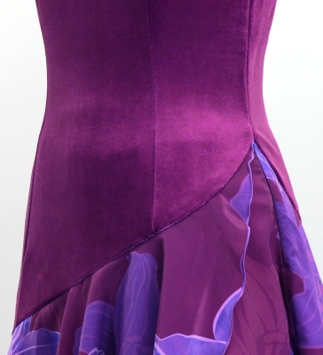 Hula One Shoulder Dress with Lily/ Luxury Collection / Red Purple / J3182rdpu