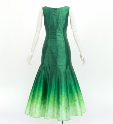 Hula Long Gradation Dress / Luxury Collection / Green  & White / J3191grwh