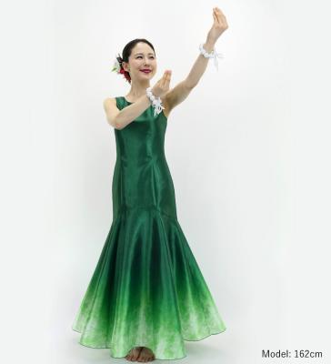 Hula Long Gradation Dress / Luxury Collection / Green  & White / J3191grwh