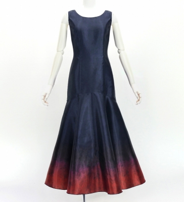 Hula Long Gradation Dress / Luxury Collection / Navy & Dark Red / J3191nvdrd