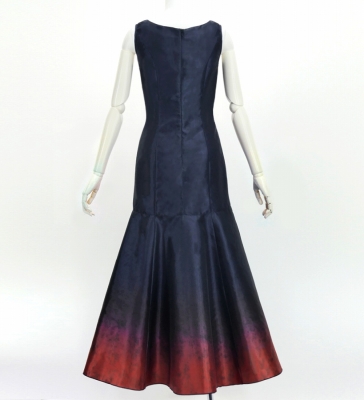 Hula Long Gradation Dress / Luxury Collection / Navy & Dark Red / J3191nvdrd