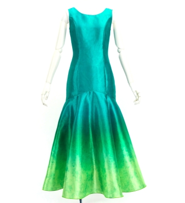 Hula Long Gradation Dress / Luxury Collection / Turquoise Blue  & Light Green / J3191tbllgr