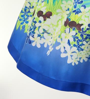 Hula Blouse & Pa'u Set-Up with Kukui Flower & Kukui Nut Lei Print / Luxury Collection / Green / J3194gr