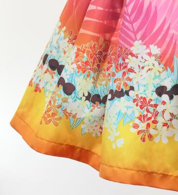 Hula Blouse & Pa'u Set-Up with Kukui Flower & Kukui Nut Lei Print / Luxury Collection / Red / J3194rd
