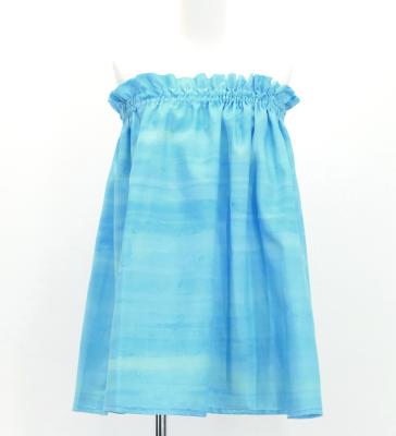 Hula Blouse & Double Pa'u Set-Up with Hawaiian Flower & Sea Print / Luxury Collection / J3196-6