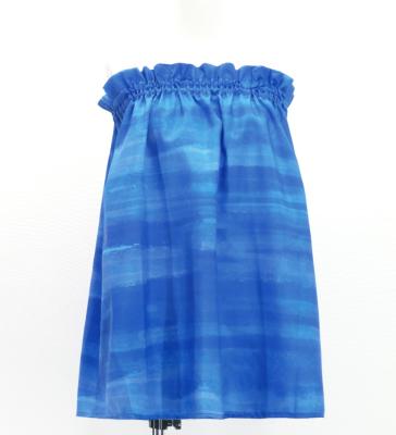 Hula Blouse & Double Pa'u Set-Up with Hawaiian Flower & Sea Print / Luxury Collection / J3196-8