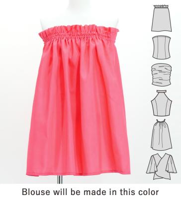 Hula Blouse & Pa'u Set-Up with Tiare & Kahiko Print / Luxury Collection / Pink / J3199pi