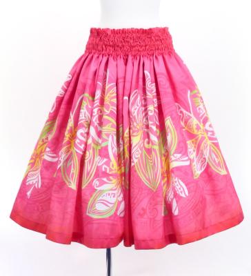 Hula Blouse & Pa'u Set-Up with Tiare & Kahiko Print / Luxury Collection / Pink / J3199pi