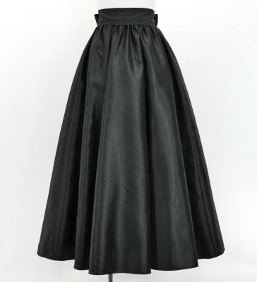 Hula Long Shantung Circular Skirt / Luxury Collection / Black / J3201-13