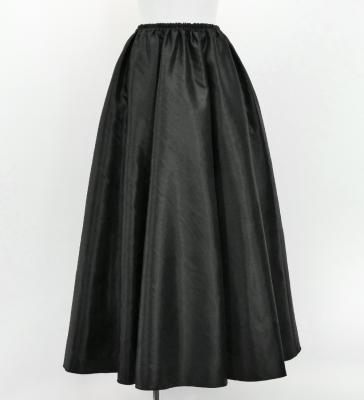 Hula Long Shantung Circular Skirt / Luxury Collection / Black / J3201-13