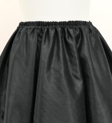 Hula Long Shantung Circular Skirt / Luxury Collection / Black / J3201-13