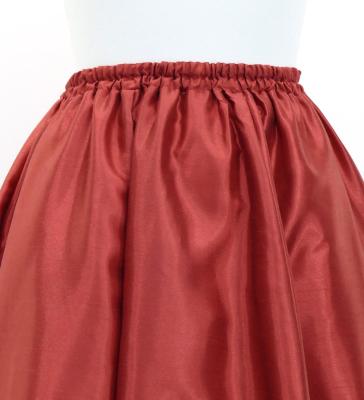 Hula Long Shantung Circular Skirt / Luxury Collection / Dark Red 2 / J3201-14