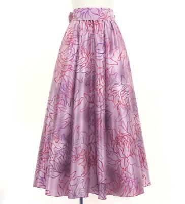Hula Long Circular Skirt with Protea / Luxury Collection / Pink / J3201-20