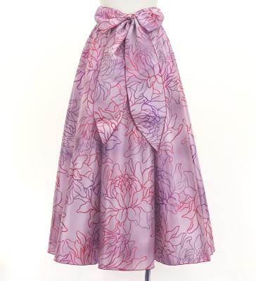 Hula Long Circular Skirt with Protea / Luxury Collection / Pink / J3201-20