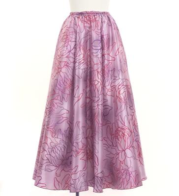 Hula Long Circular Skirt with Protea / Luxury Collection / Pink / J3201-20