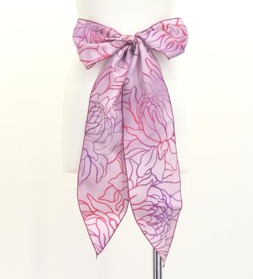 Hula Long Circular Skirt with Protea / Luxury Collection / Pink / J3201-20