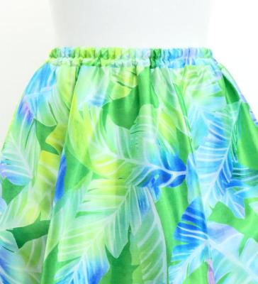 Hula Long Shantung Circular Skirt with Ginger Print / Luxury Collection / YellowGreen / J3201-3