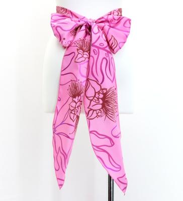 Hula Long Circular Skirt with Lehua Print / Luxury Collection / Pink & Purple / J3201-7
