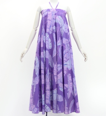 Hula Long Multi Way Koshibo Dress with Banana Leaf  Print / Luxury Collection / Lavender  / J3202-2