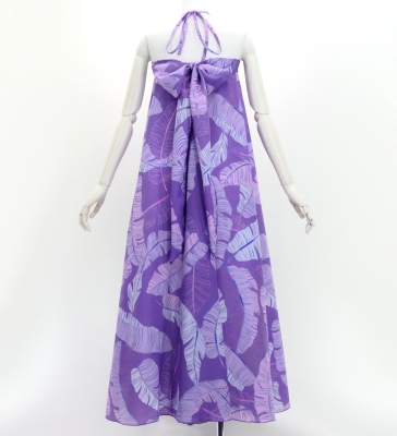 Hula Long Multi Way Koshibo Dress with Banana Leaf  Print / Luxury Collection / Lavender  / J3202-2